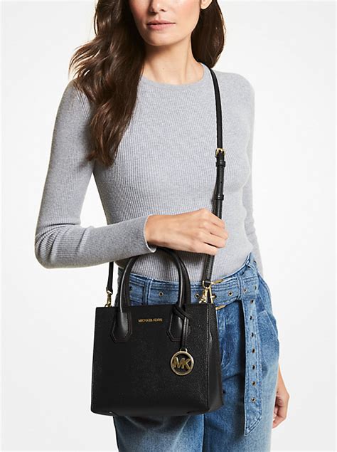 michael kors mercer grau|Mercer Medium Pebbled Leather Crossbody Bag.